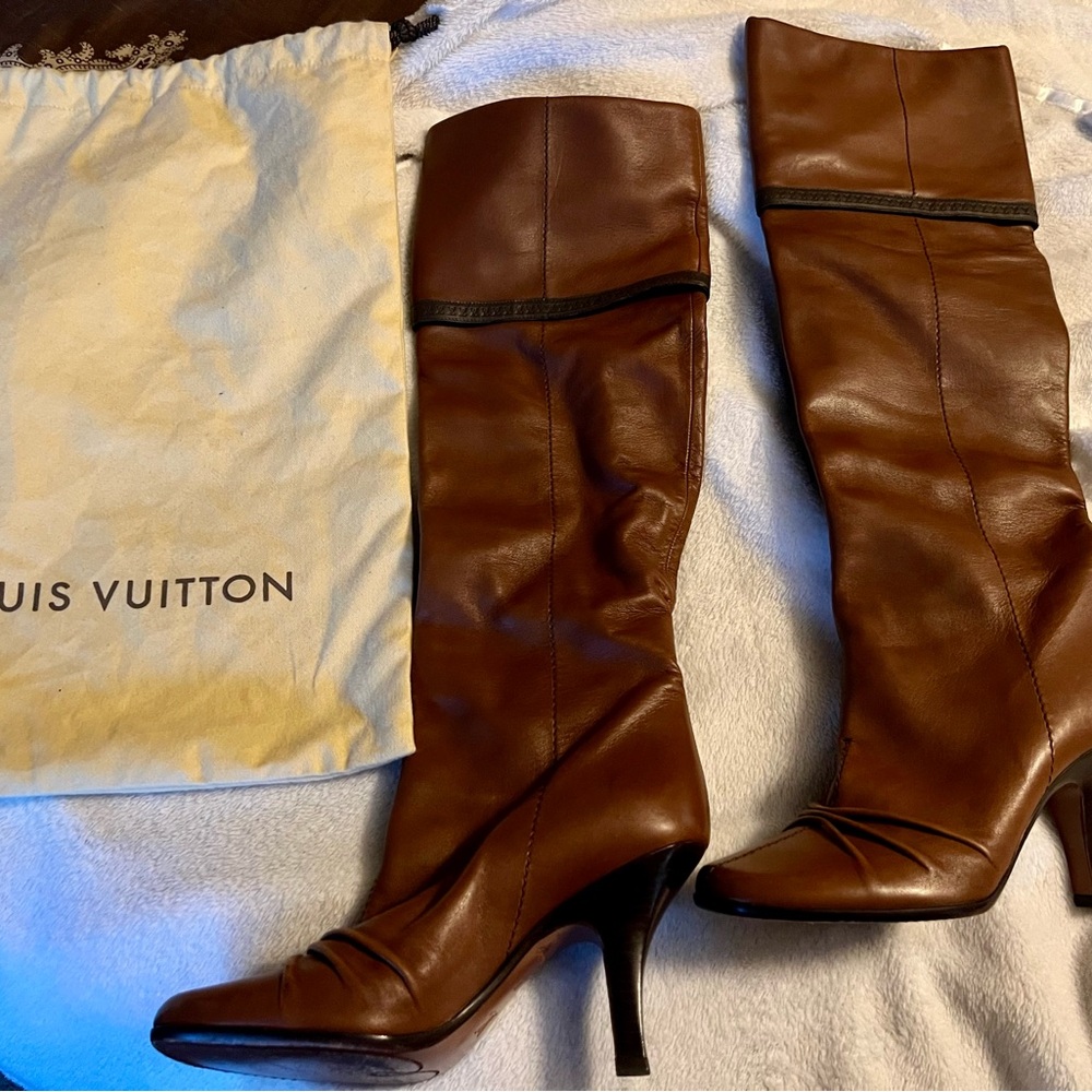 Louis Vuitton Brown Heeled Boots